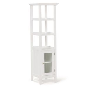 Torre portaoggetti da bagno Pure White Acadian, eleganti mensole per il bagno - Product Image 1