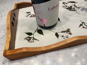 Plateau en bois émaillé fait main avec bord ondulé, impression personnalisée, plateau de service durable, vaisselle de table, prix d'usine en gros - Product Image 2