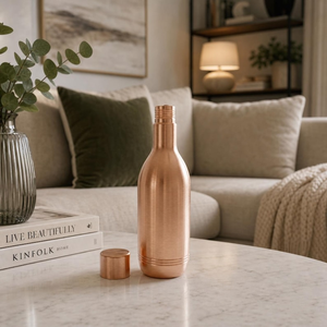 <b>Copper</b> Water <b>Bottle</b> | Pure <b>Copper</b> <b>Drinking</b> <b>Bottle</b> | Champagne Shape <b>Copper</b> <b>Bottle</b> | Handmade <b>Copper</b> Water <b>Bottle</b> - Product Image 5