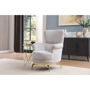 Silla de Salón Zoe de Estilo Moderno, Madera con Detalles Dorados en Gris, Igual que B009P303215, Inventario de CA y NJ - Product Image 1