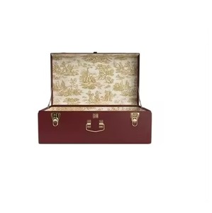 Coffret de rangement rectangulaire en velours gris clair style nordique, avec poignées en métal rose doré écologiques, pour vêtements - Product Image 2