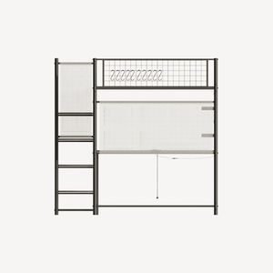 Full-Size Loft Metal <b>Bed</b> with <b>LED</b> Lighting and Charging Station for Bedroom and Dormitory Black Color - Product Image 6