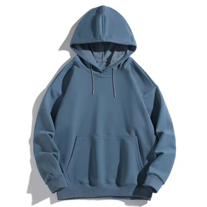 Sweat à capuche molletonné épais personnalisé, coupe oversize, uni, style streetwear vintage, vente en gros à prix abordable pour hommes - Product Image 1