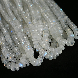 AAA + Natural Rainbow Moonstone Rondelle Beads 6mm Gemas lisas para la fabricación de joyas Piedras preciosas sueltas llamativas - Product Image 1