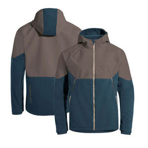 เสื้อแจ็คเก็ตผู้ชายแบบมีฮู้ด ผ้า softshell สีสันตัดกัน กันลม ปิดด้วยซิป สวมใส่สบายๆ ในฤดูใบไม้ร่วง ทรงปกติ ผลิตจากวัสดุโพลีเอสเตอร์ - Product Image 4