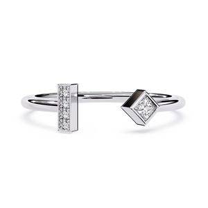Anillo de Oro de 10K con Diamante Cultivado en Laboratorio de Corte Princesa Brillante de Grado de Inversión Premium, Certificado IGI, Certificado de Calificación Gemológica - Product Image 3