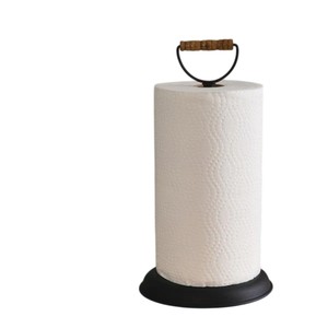 Modern Satin Stainless Steel Free Standing Paper Towel Holder For Kitchen Roll <b>Stand</b> With <b>Weighted</b> Base For Home & Hotel Use - Product Image 4