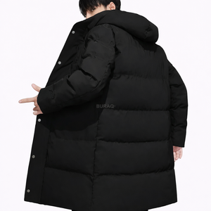 Custom Logo Front Streetwear Men Thick Puffer Jacket Winter Warm Waterproof - Product Image 1
