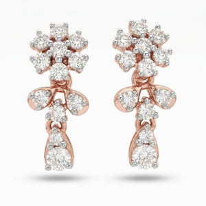 Round Diamond <b>Stud</b> <b>Earrings</b> in 9K Rose Gold | Lab Grown & Natural Diamond | 0.41 CT - Product Image 4