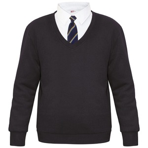Men V-neck <b>Pullover</b> <b>Sweater</b> Solid Color Full Sleeve Cotton Knitwear Autumn Casual Wear Anti-Pilling Design - Product Image 2