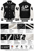 Veste universitaire personnalisée noire et blanche avec manches en cuir, logo brodé, veste de baseball Letterman, streetwear OEM