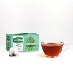 Wholesale Private Label Fruit Spearmint Tea Bag Custom Logo Health Tea Double Chamber Bag Custom Tea Packaging