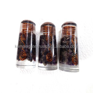 Natural Amethyst Orgone Handmade Massage Wands Smooth Copper <b>Wire</b> Gemstone Reiki Healing Crystals Semi-Precious Stone <b>Crafts</b> - Product Image 1