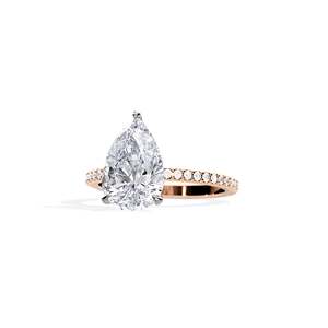 Women's Pear Cut Diamond Engagement Ring 14K Gold Plated Prong Setting IGI Certified floral Style - Product Image 2