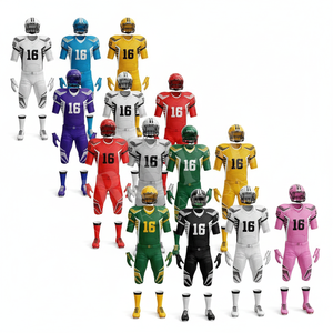 Conjunto de Uniforme de Fútbol Americano de Alto Rendimiento con Cuello en V, Estilo Único, Pantalones y Camiseta Ajustados, Ropa Deportiva para Prácticas de Equipo para Hombre - Product Image 1