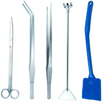 Kit d'outils d'aquascaping en acier inoxydable antirouille, ciseaux pour la taille des plantes d'aquarium, grattoir, pinces, kit d'outils pour aquarium