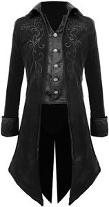Adult Costume Halloween Medieval Tailcoat Victorian Steampunk Pirate <b>Prince</b> Gothic Renaissance Fantasy <b>Coat</b> 100% Polyester - Product Image 3