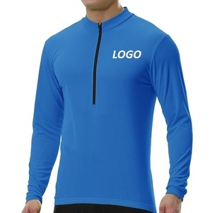 Maillot de cyclisme professionnel personnalisé à manches longues pour équipe, VTT, couleur bleue, avec fermeture éclair - Product Image 1