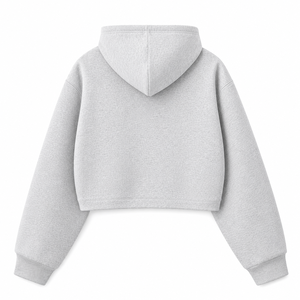Custom Unisex Regular Fit Cropped <b>Zip</b>-Up Hoodie Heavyweight Fleece Cotton Blend Full <b>Zip</b> <b>Hooded</b> Sweatshirt Eco-Friendly - Product Image 2