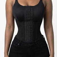 Vêtements de compression pour femmes en gros, gaine amincissante post-chirurgicale effet sablier avec manches, bordure en dentelle, bonne élasticité