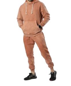 "Costume d'entraînement d'hiver pour hommes coton lavé à l'acide 500 GSM Logo poitrine grande taille meilleure qualité respirant prix de gros" - Product Image 2