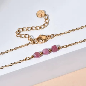 Handmade Sodalite Raw Gemstone Necklace Minimalist Birthstone Jewelry with Adjustable Gold-Plated Chain - Product Image 2