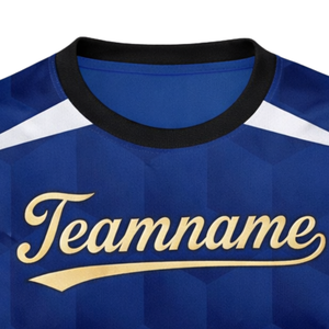 Camiseta de Fútbol Personalizada para Mujer, Diseño Geométrico Azul, Manga Corta, Transpirable, de Secado Rápido, Uniforme de Equipo para Chicas - Product Image 4