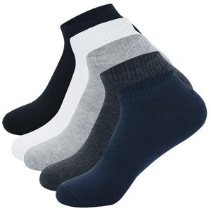 High Quality Men's Anti-Slip Anti-Bacterial Ankle Boat <b>Socks</b> 5 Pairs <b>Black</b> White Comfortable Breathable Low Cut Eco-Friendly - Product Image 1