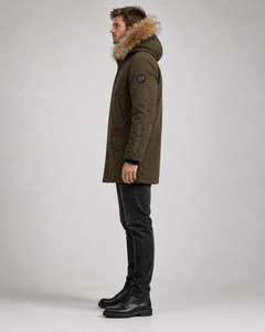 Men's Long Hooded Puffer Jacket With Fur Collar Windproof <b>Winter</b> <b>Coat</b> Solid Color Casual Outwear <b>Thick</b> Polyester Zipper Closure - Product Image 5