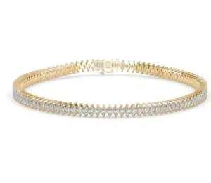 Bracelet en moissanite de forme ronde, plaqué or, pour filles et femmes, au meilleur prix - Product Image 1