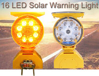 Lampe de sécurité solaire OWLEYE SWL16 à 16 LED, étanche IP66, sur pied, -20°C à 80°C, portée visuelle 1000m, clignotement synchronisé
