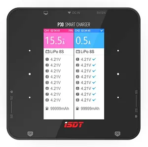 เครื่องชาร์จและดิสชาร์จแบตเตอรี่ <span class=keywords><strong>ISDT</strong></span> <span class=keywords><strong>P30</strong></span> X2 30AX2 แบบสองช่อง สำหรับแบตเตอรี่ Li-ion Life NiCd NiMH UAV Smart 1-8S พร้อมระบบปรับสมดุล - Product Image 4