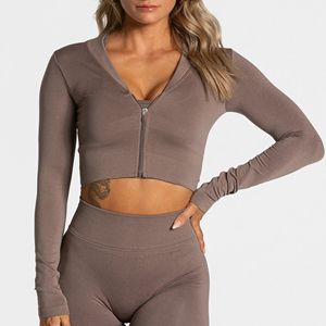 Top Corto de Color Sólido para Mujer, Top Corto Personalizado con Logotipo en Blanco, Top Corto Deportivo Elástico de Manga Corta para Mujer, Camiseta - Product Image 4