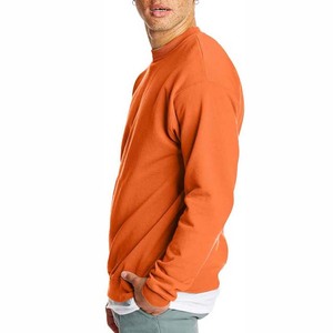 Sudadera de Cuello Redondo Naranja para Hombre, Corte Regular, Color Sólido, Algodón French Terry, Estilo Casual, Prenda Superior de Moda para Otoño - Product Image 6