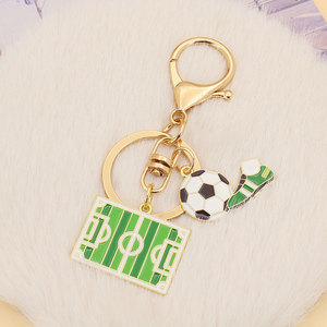 2026 New Arrive Fashion Zinc Alloy Epoxy Printed Soccer Themed Pendant for Souvenir <b>Keychain</b> Irregular Shape Sports Fan Daily - Product Image 3