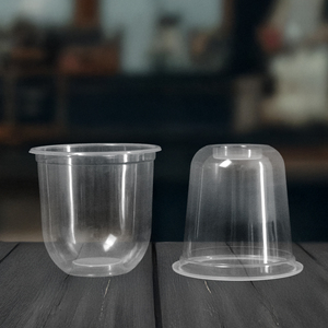QUANG QUAN Single Wall Transparent 16/22/24oz Recyclable PP <b>Plastic</b> <b>Cups</b> Lids 95mm Diameter for Iced Coffee Tea Beverages - Product Image 2