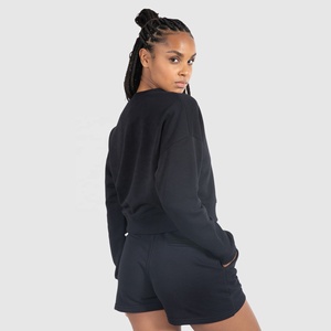 Women's Custom Screen Print Cotton Pullover Oversized Sweatshirt Drop Shoulder Winter Crop <b>Top</b> Crew Neck <b>Sweats</b> Women - Product Image 2
