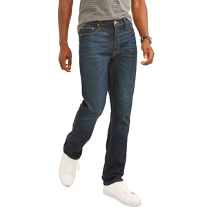 Jeans casuales de hombre, corte slim fit, lavado al agua, azul, cintura media, pantalones rectos holgados, jeans casuales de mezclilla, jeans de pierna ancha para hombre - Product Image 2