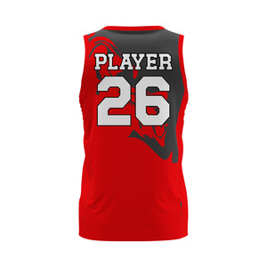 Camiseta de Baloncesto Personalizada con Cuello en V, Logotipo Frontal Personalizado, Sin Mangas, Absorbente de Humedad, 100% Poliéster Sublimado - Product Image 6