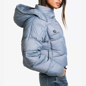 <b>Womens</b> <b>Winter</b> Puffer Jacket Warm <b>Padding</b> Hooded Fashion Outdoor Windproof Solid Color Lightweight New Quality Custom Logo <b>Coat</b> - Product Image 6