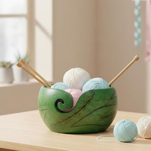 Hand-Painted Yarn Bowl | Colorful Ceramic Organizer for Crochet & Knitting Supplies | Artistic Handmade Craft by AYAANS - Product Image 1