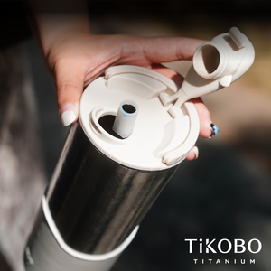 TiKOBO Titanium Whale Cup 1000ml Double-walled Vacuum - Free Thick Straw & Straw Sleeve (Insulated Cup, Thermos Cup) - Product Image 1
