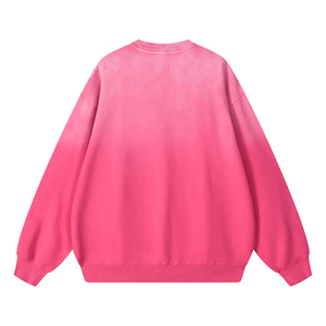 OEM Spring 100% Polyester Men Women Acid Wash Sweatshirt Vintage Oversized Crewneck Streetwear Custom Logo Wholesale - Product Image 4