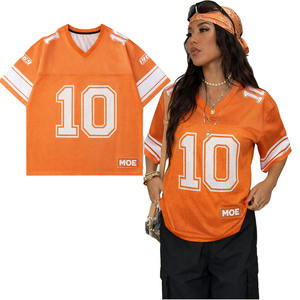 Camiseta de Baloncesto Personalizada Moderna en Naranja y Blanco, Sublimada, de Secado Rápido, Estilo Y2K, para Hombre, Camiseta de Fútbol Americano - Product Image 1