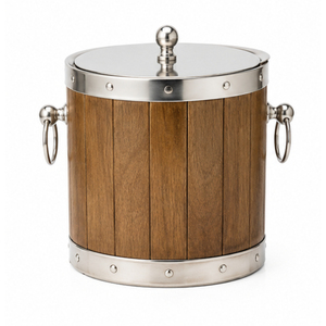 Seau à glace en bois personnalisé avec logo, bac à boissons vintage en bois de manguier et refroidisseur à bière avec intérieur en acier inoxydable pour mariages, fêtes et événements - Product Image 4