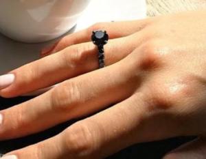 Bague en argent sterling 925 avec moissanite noire, grande taille, bague de fiançailles en diamant, bijoux personnalisés, cadeau pour elle - Product Image 4