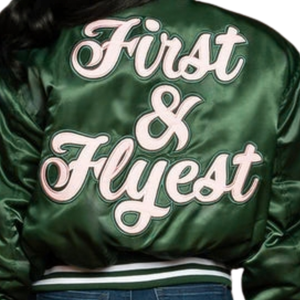 Hunter Green First Flyest <b>Vintage</b> Bomber <b>Jacket</b> <b>Women</b> Embroidered Varsity Casual Streetwear Retro Fashion Outerwear Cotton - Product Image 6