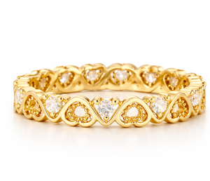 Bague de mariage empilable en or massif 9K 10K 14K 18K avec diamants de laboratoire ronds de couleur DEF, clarté VS VVS, style alliance éternité complète, vente en gros - Product Image 2