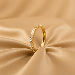 Lab Grown Diamond Rose Gold Plated Eternity Band 14K Gold Thin Stackable Wedding Ring VVS VS Oval Cut Women's Anniversary Band - Product Image 3