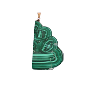 Pendentif en pierre unisexe tendance en malachite naturelle stalactite plaqué or/argent/or rose/ruthénium noir 34,4 g - Product Image 1